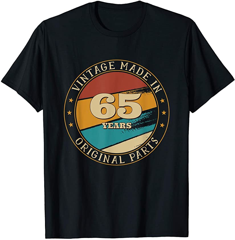 65th Happy Birthday Vintage Made In 65 Years Old 1990s Born T-Shirt