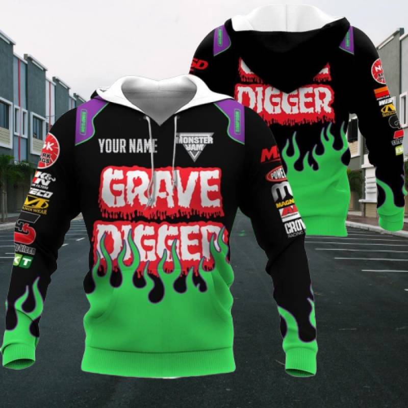 Grave Digger Custom Name 3d hoodie – LIMITED EDITION