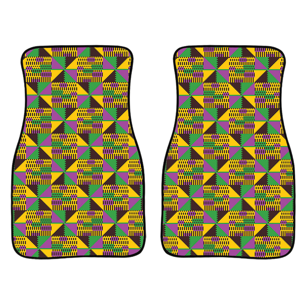 African Kente Pattern Print Front Car Floor Mats