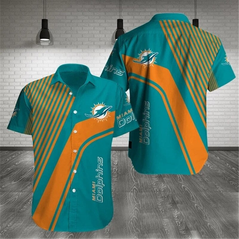 Miami Dolphins Hawaiian Shirts Pattern Stripe