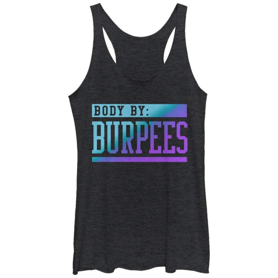 CHIN UP Women’s Body By Burpees  Racerback Tank Black Heather S