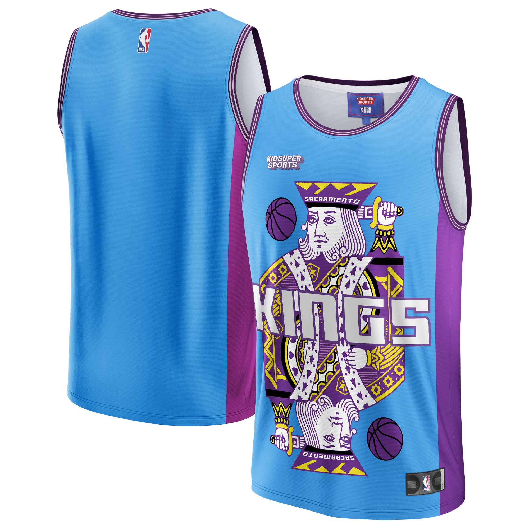 Sacramento Kings NBA & KidSuper Studios by Unisex Hometown Jersey – Blue