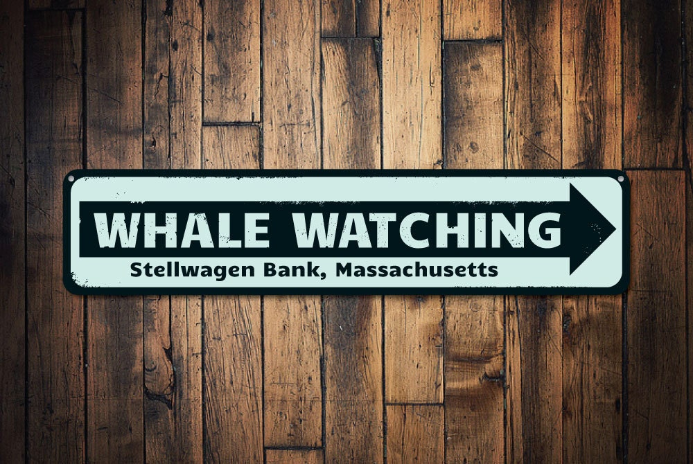 Whale Sign, Personalized Whale Watching Sign, Custom Beach Location City State Sign, Whale Watch, Metal Beach House Decor – Quality Aluminum