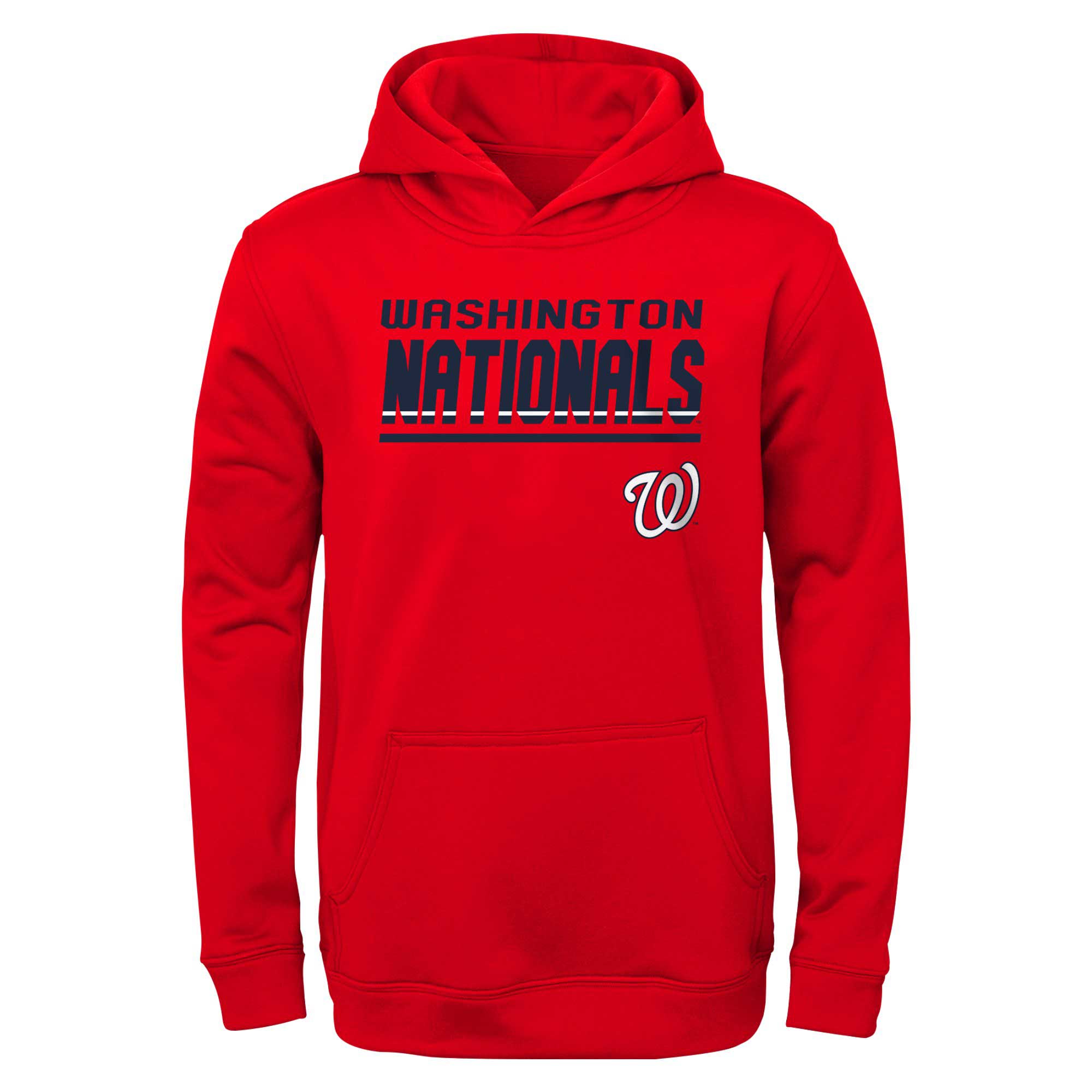 Youth Washington Nationals Red Headliner Performance Pullover Hoodie