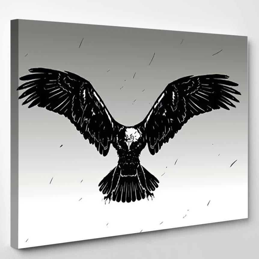 Stylish Stencil Eagle Poster Comic Icon – Eagle Animals Canvas Print