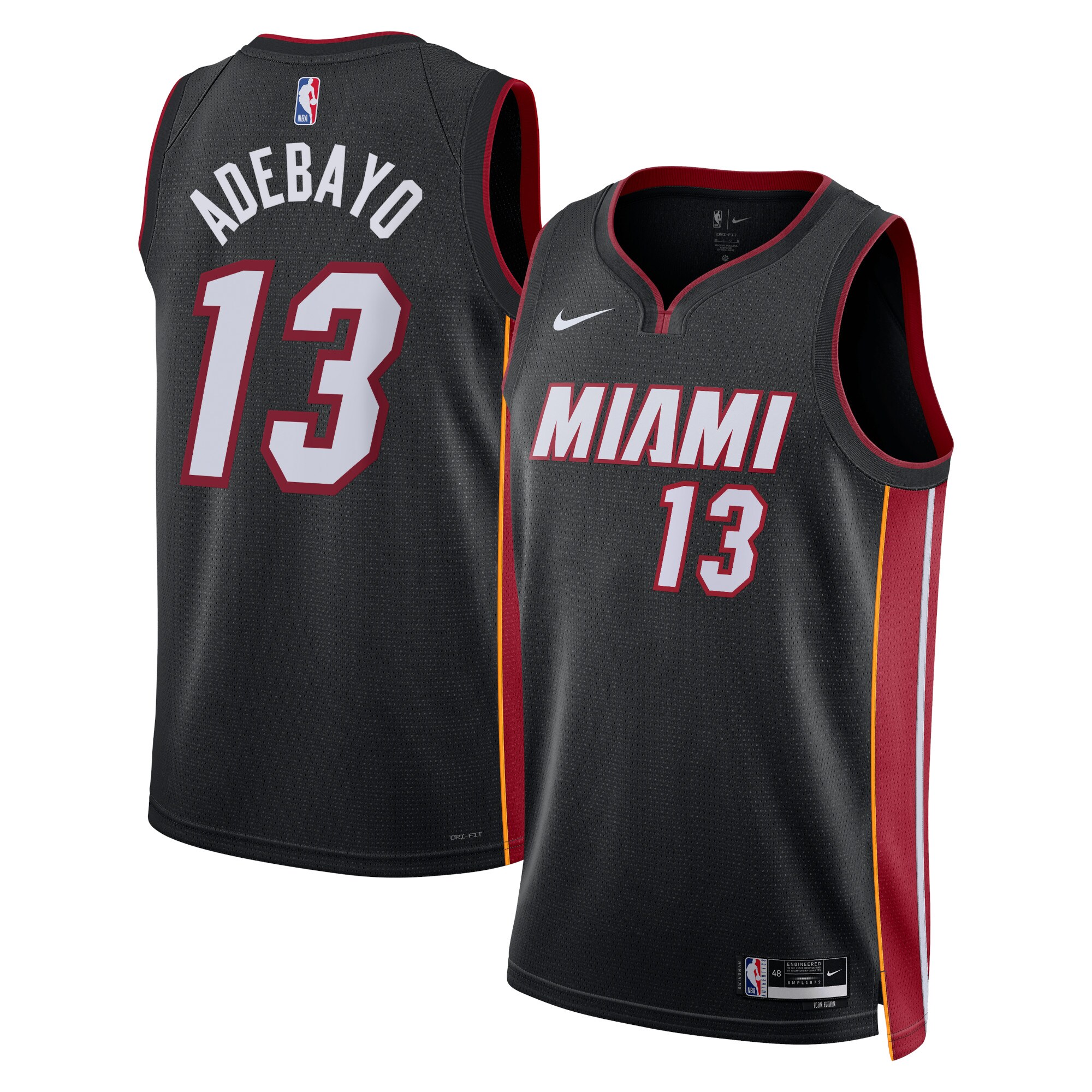 Miami Heat Icon Edition Swingman Jersey – Black – Bam Adebayo – Unisex