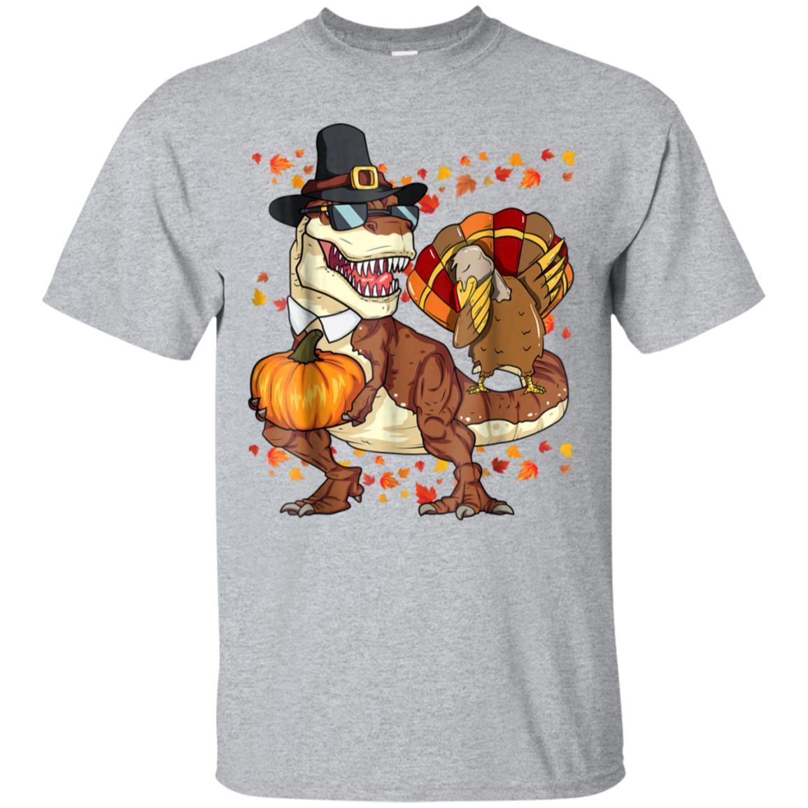 Thanksgiving T-Rex Dinosaur Shirt Dabbing Turkey Shirt Boy