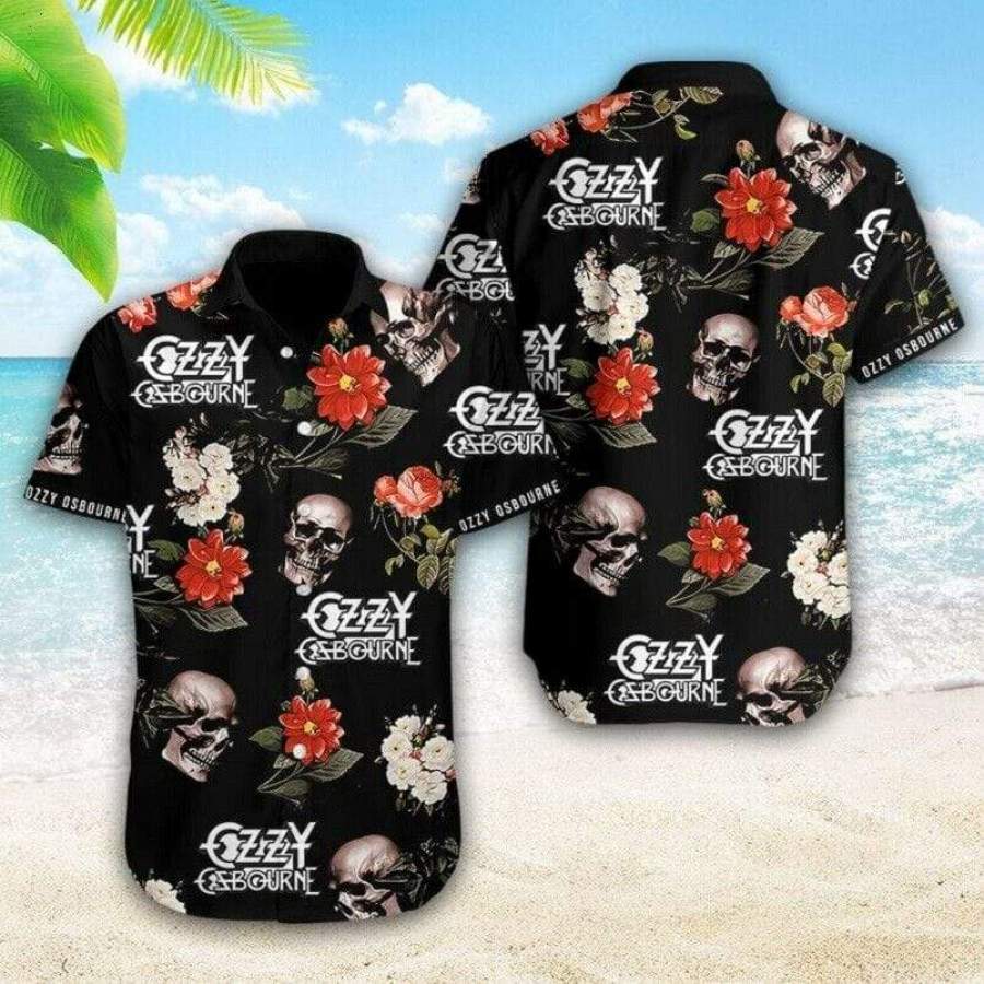 Ozzy Skull With Hibiscus Hawaiian Shirts Ha101781