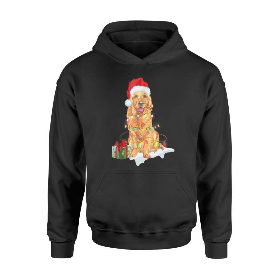 Santa Golden Retriever Christmas Lights Shirt Xmas Gift – Standard Hoodie
