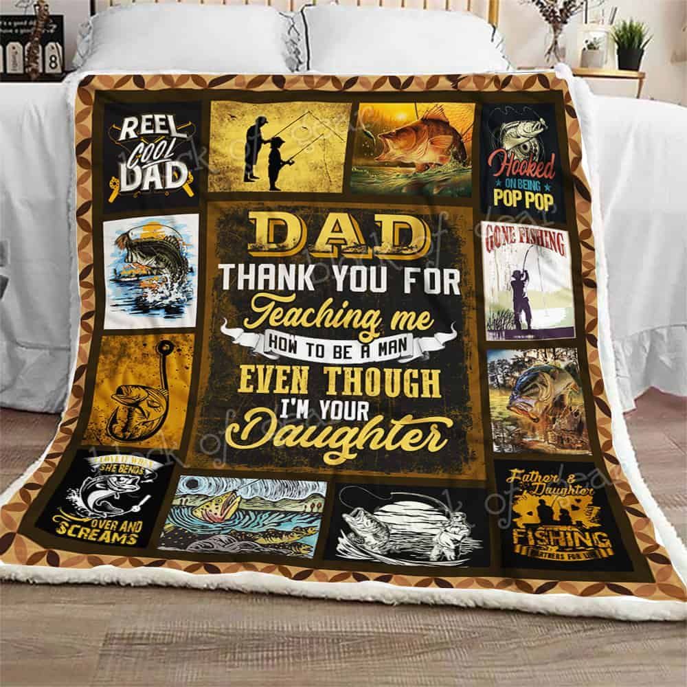 Thank you Dad, Fishing Sofa Throw Blanket