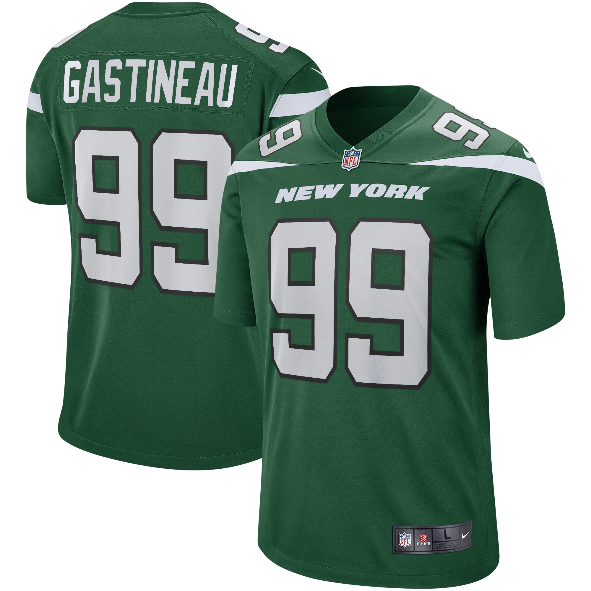 Men’s New York Jets Mark Gastineau Gotham Green Game Retired Player Jersey