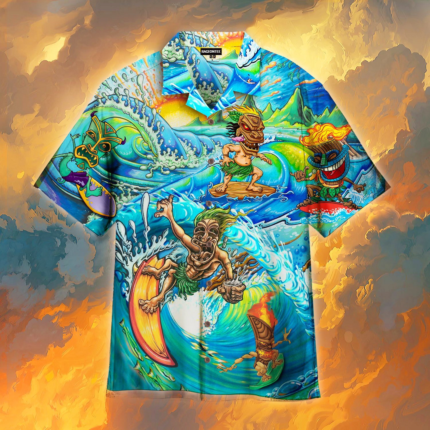 Happy Surfing Day With Tiki Bar Hawaii Shirt Ha5935