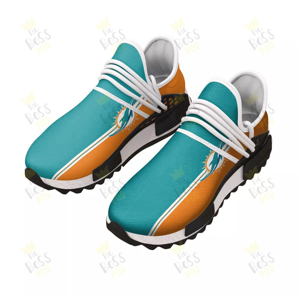 Miami Dolphins American Football Mixed Of Aqua And Orange Color Gift For Dolphins Fans Sport Running Sneakers Shoes