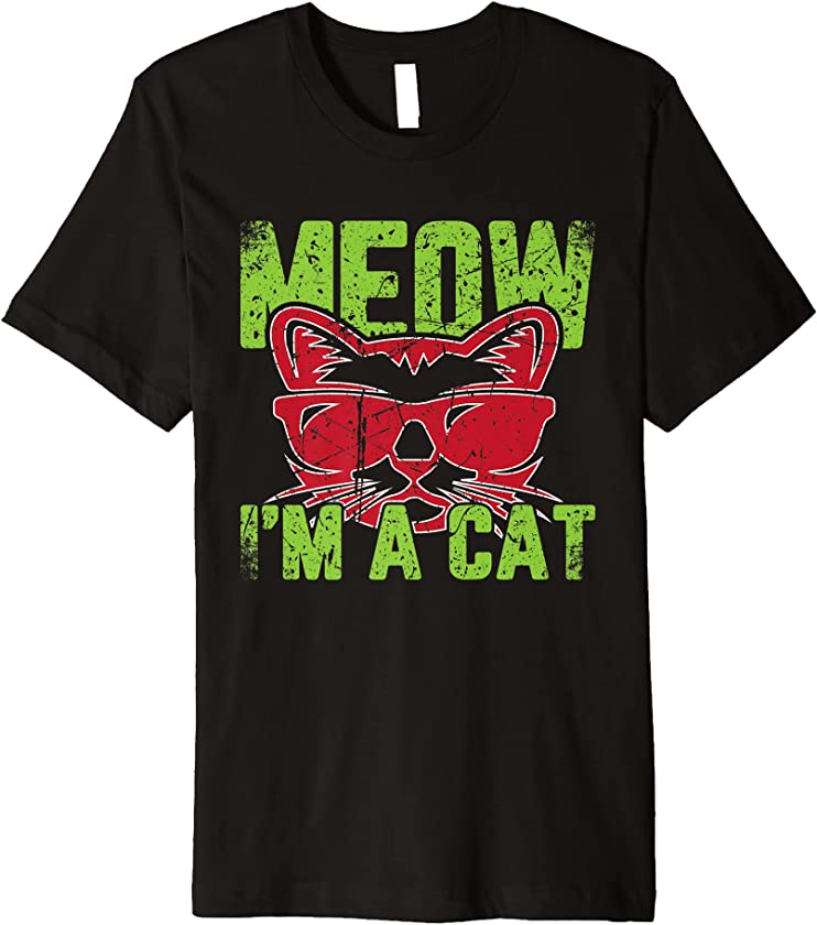 Meow I’m A Cat Funny Kitten Cat Lover Vintage Premium T-Shirt