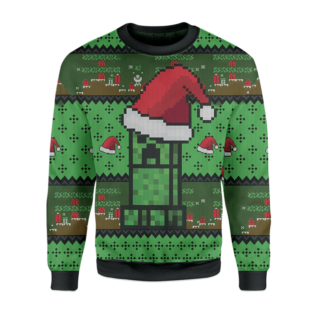 Alohazing 3D Minecraft Ugly Christmas Custom Sweatshirt