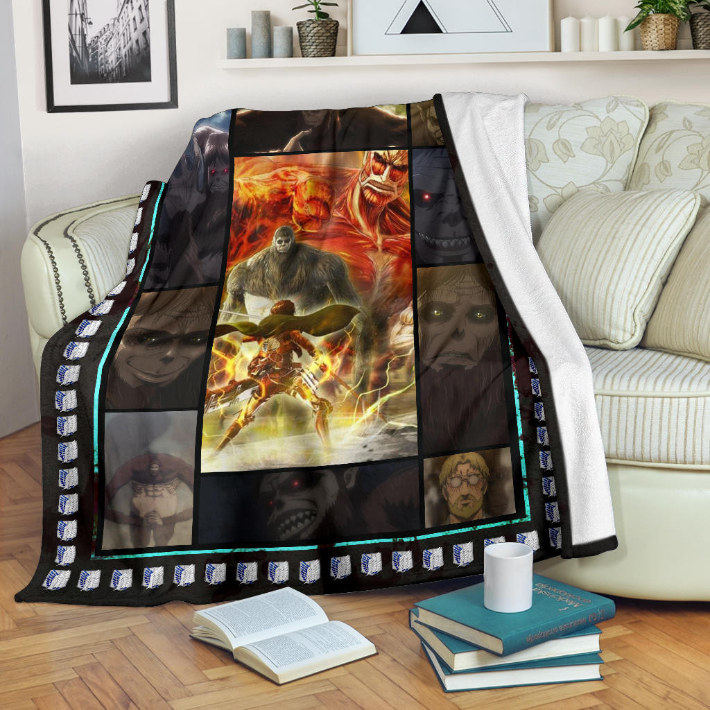 Beast Titan Attack On Titan Fleece Blanket Anime Home Decor Custom For Fans Na032802