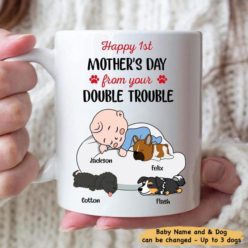 Personalized Happy First Mother’S Day From Double Trouble Mug