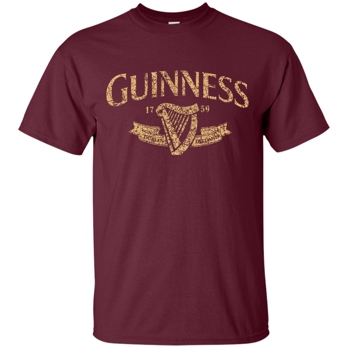 Guinness Beer T-Shirt Custom Designed Color Text Worn Label Pattern