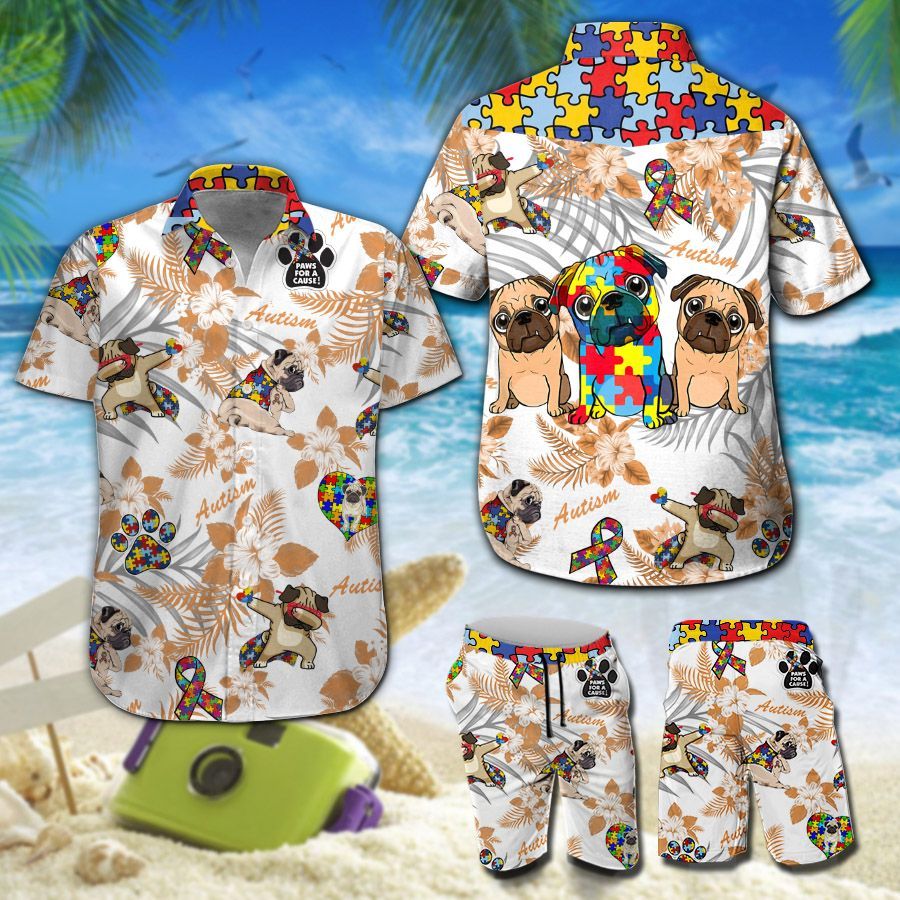 Pug Autism Hawaii Shirt 205 Ha95531