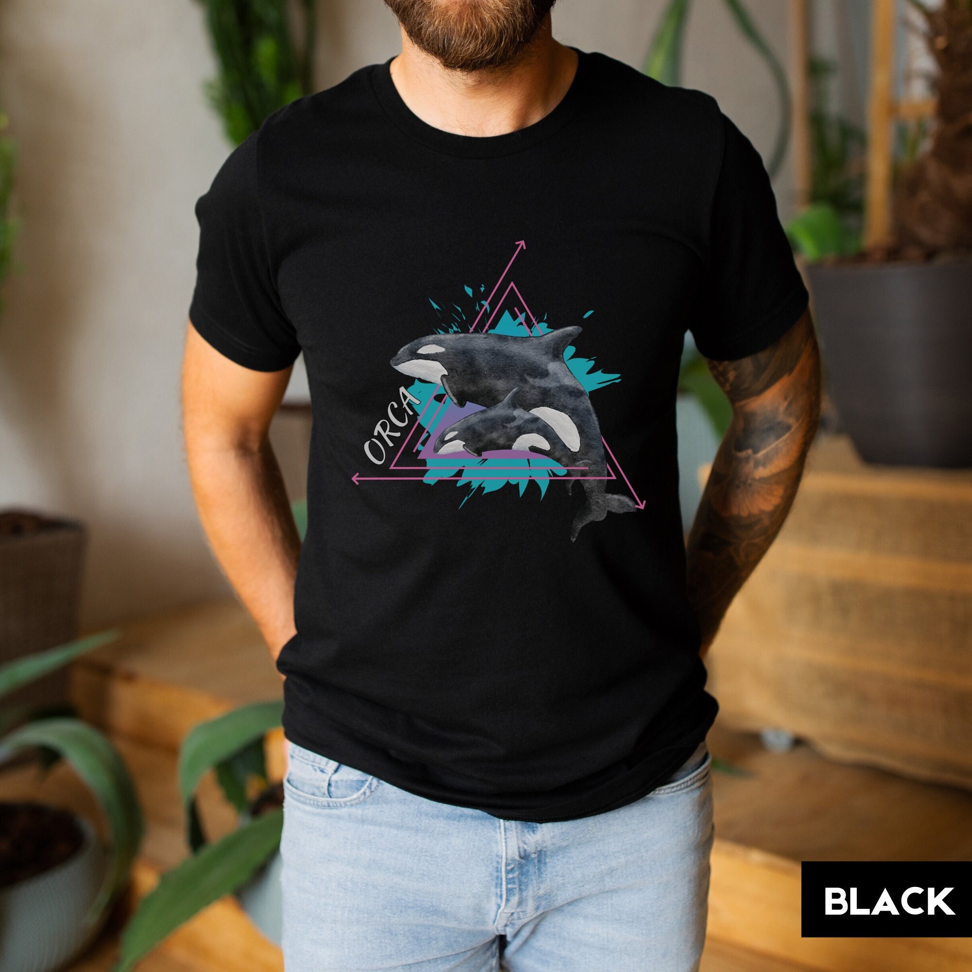 Vintage Orca Killer Whale 90’s Tshirt | Gift For Wildlife, Sealife, Marine Biology, Ocean, Nature Conservation Lover | Retro Y2K Tee Shirt