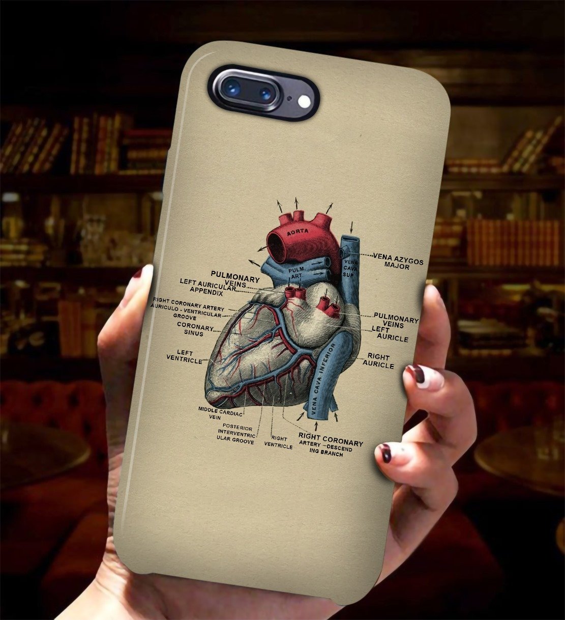 Vintage Heart Anatomy Cardiologist Phone Case