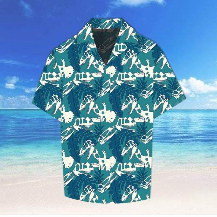 Hawaii Aloha Shirts Dinosaurs Skull Ha71783