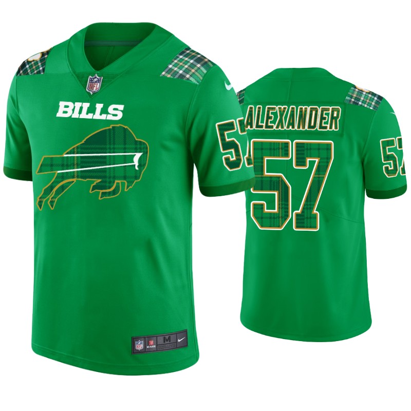 Buffalo Bills #57 Lorenzo Alexander Kelly Green St. Patricks Day Jersey – Men