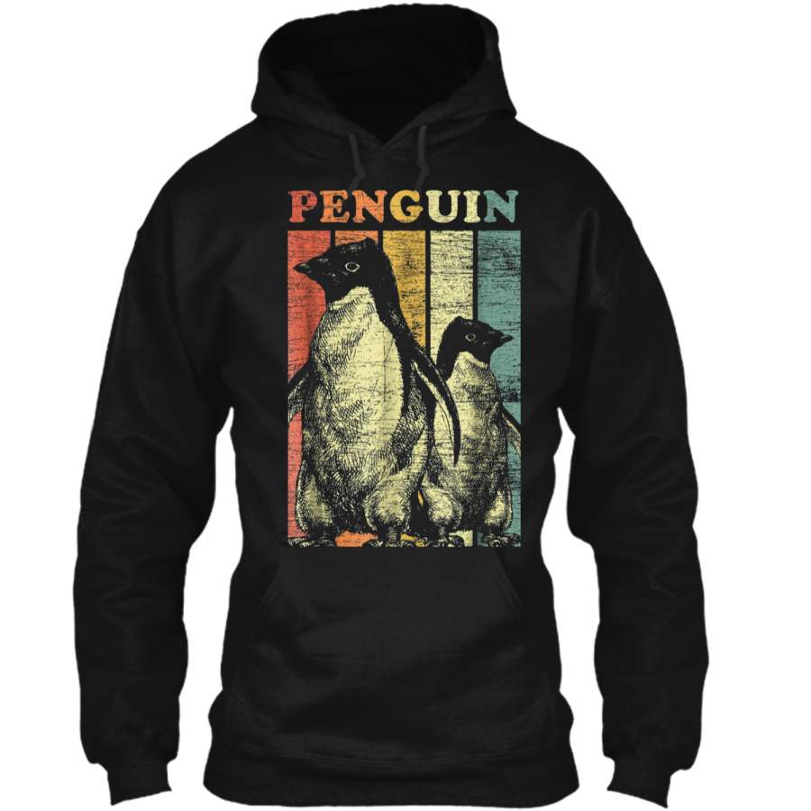 Penguin  Retro Vintage Zoo Sea Bird Ocean Australia Pullover Hoodie 8 oz