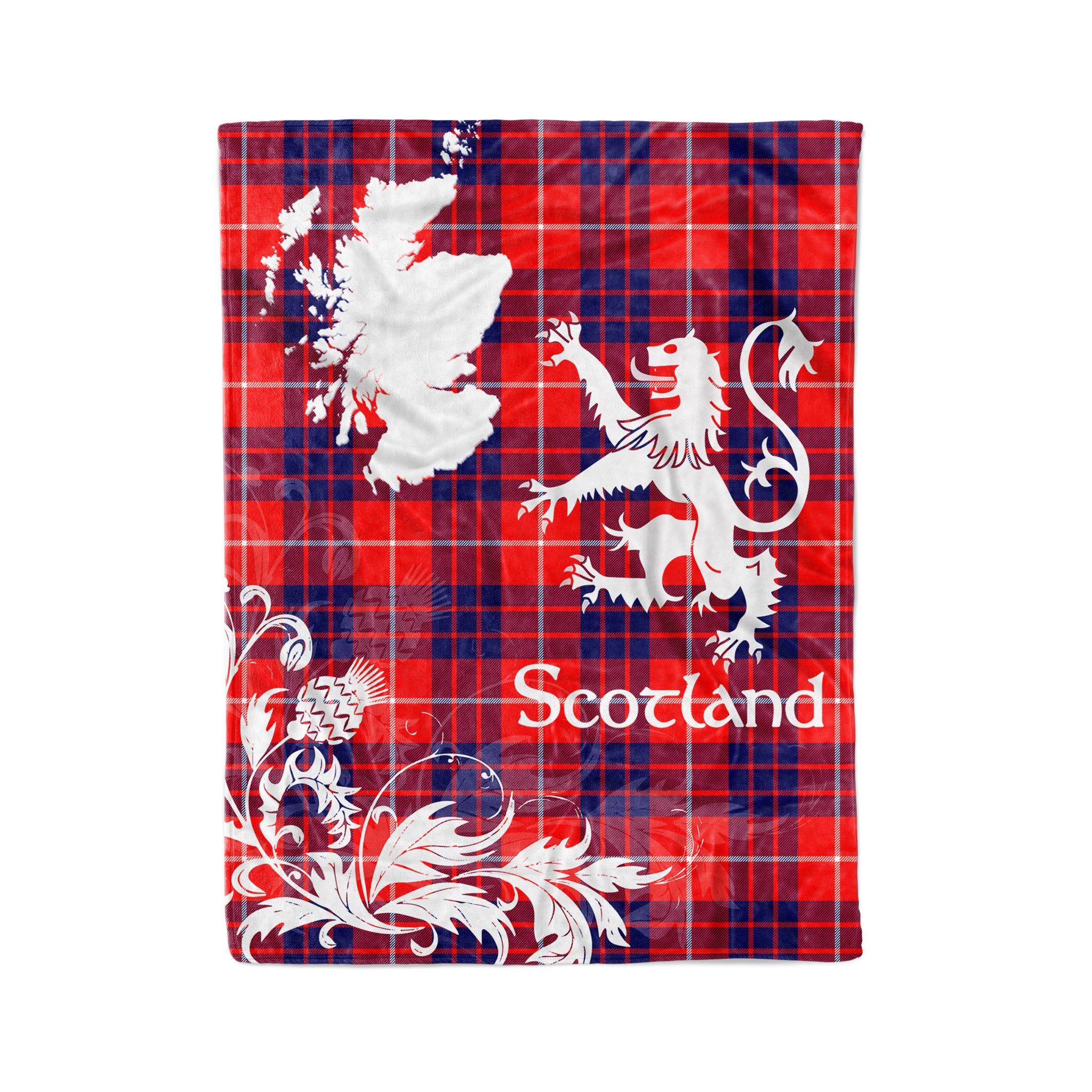 Tartan Plaid Fleece Blanket Tartan Blanket Thistle And Lion Scottish Clan Hamilton Plaid Blanket