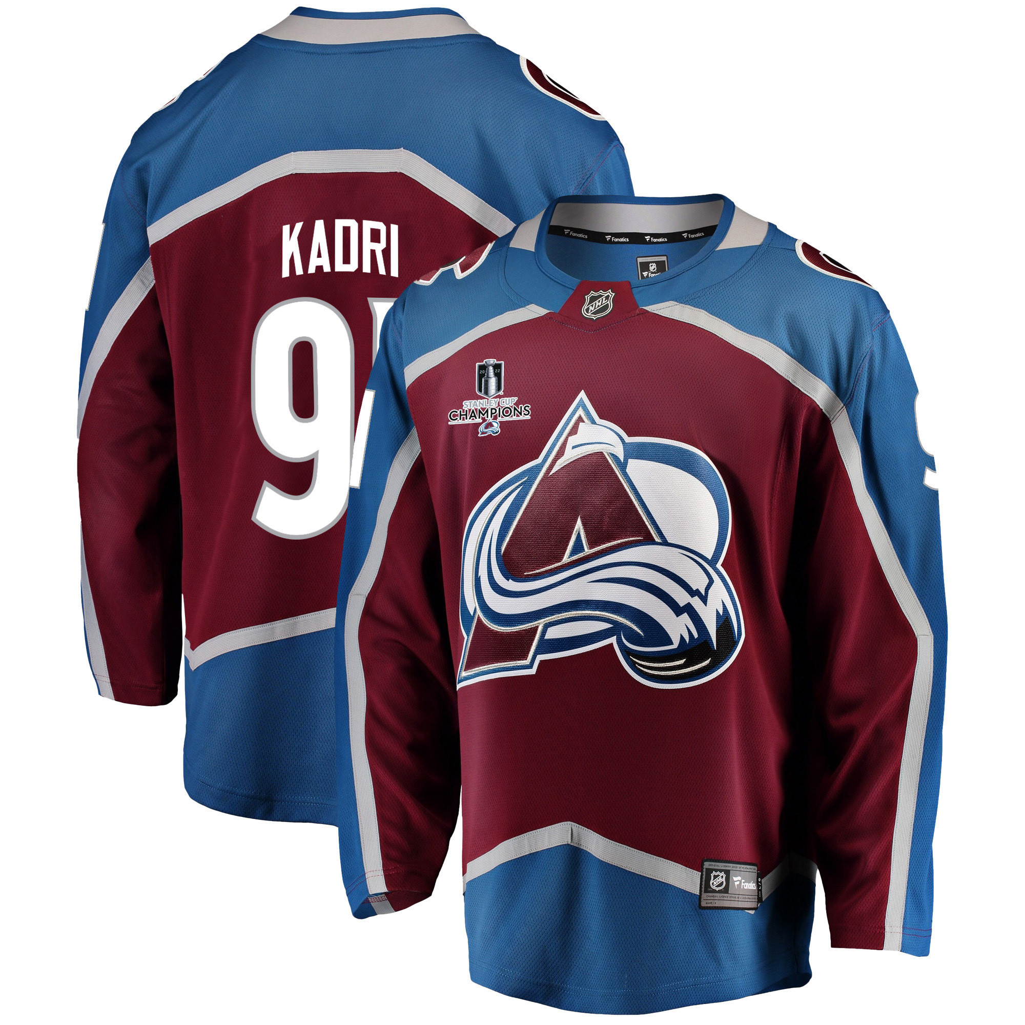 Colorado Avalanche Nazem Kadri 91 Home 2022 Stanley Cup Champions Breakaway Men Jersey – Burgundy