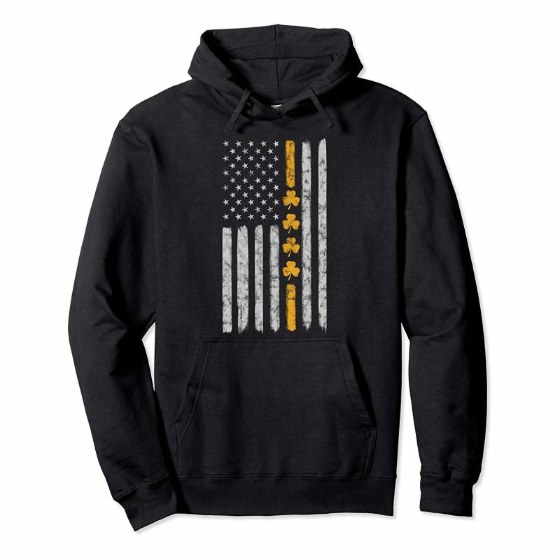 911 Dispatcher St. Patrick’s Day -Thin Gold Line Pullover Hoodie