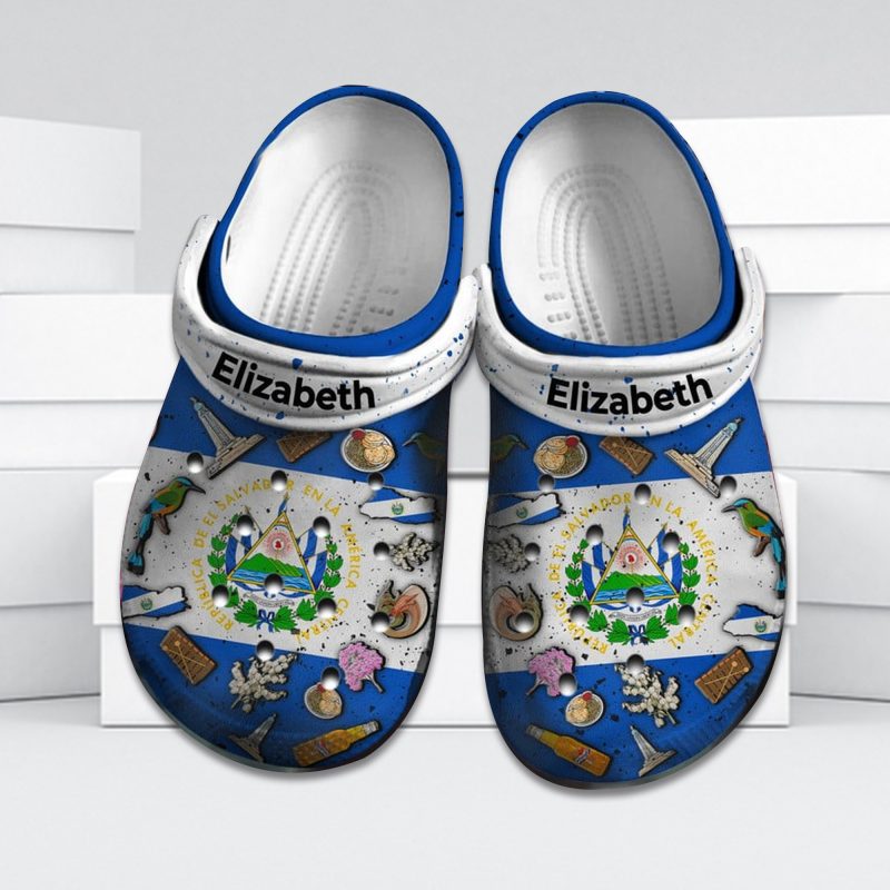 El Salvador Flag Symbols Gift For Fan Classic Water Rubber clog Shoes Comfy Footwear