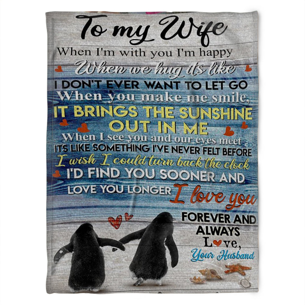 To My Wife Blanket, Fleece Blanket, It Brings The Sunshine Out In Me, Gift For Wife Family Home Decor Bedding Couch Sofa Soft And Comfy Cozy