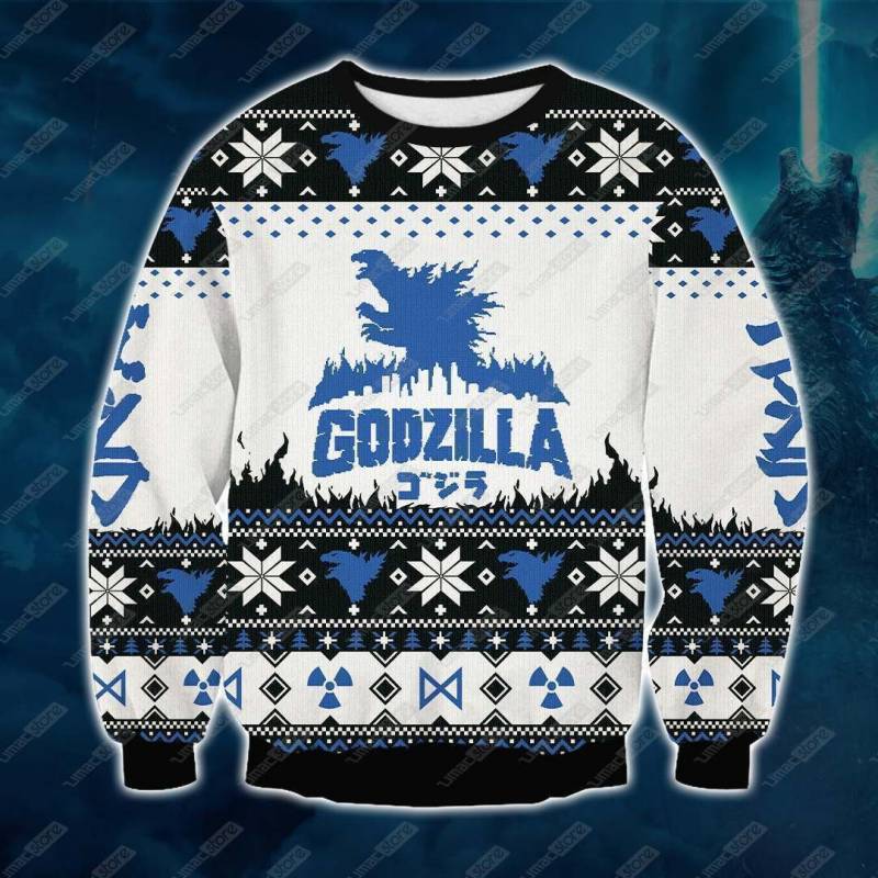 Godzilla V2 3D Print Ugly Christmas Sweatshirt T-Shirt