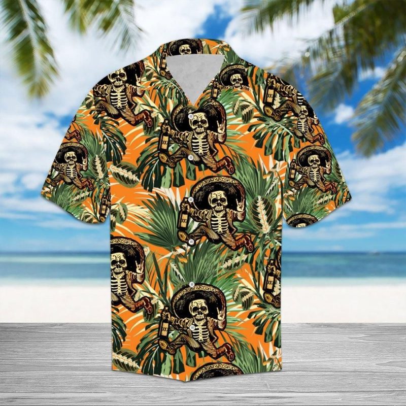 Skull Hawaii Graphic Print Short Sleeve Hawaii Shirt Ha38990