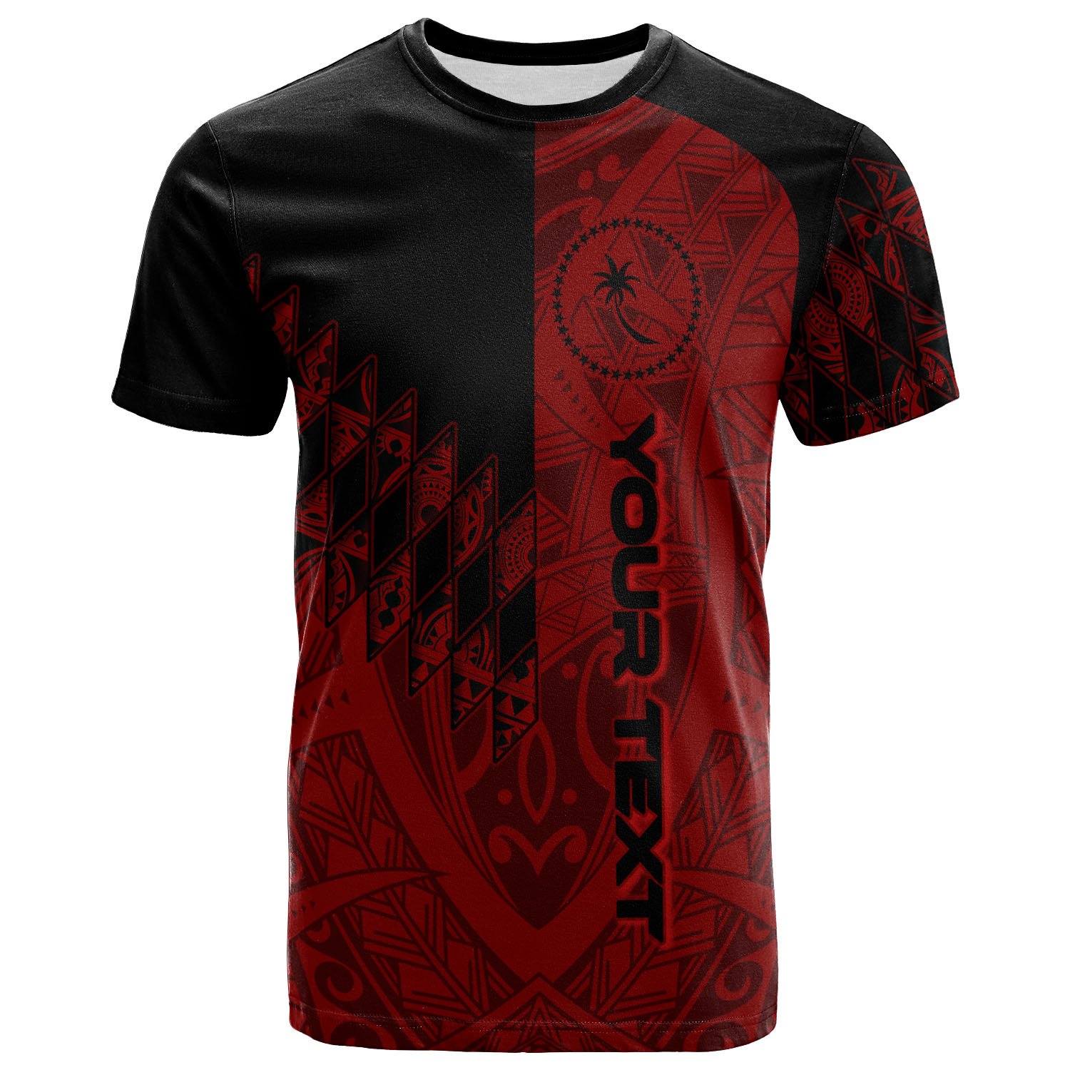 Chuuk T-Shirt – Custom Personalised Red Color Symmetry Style – BN01