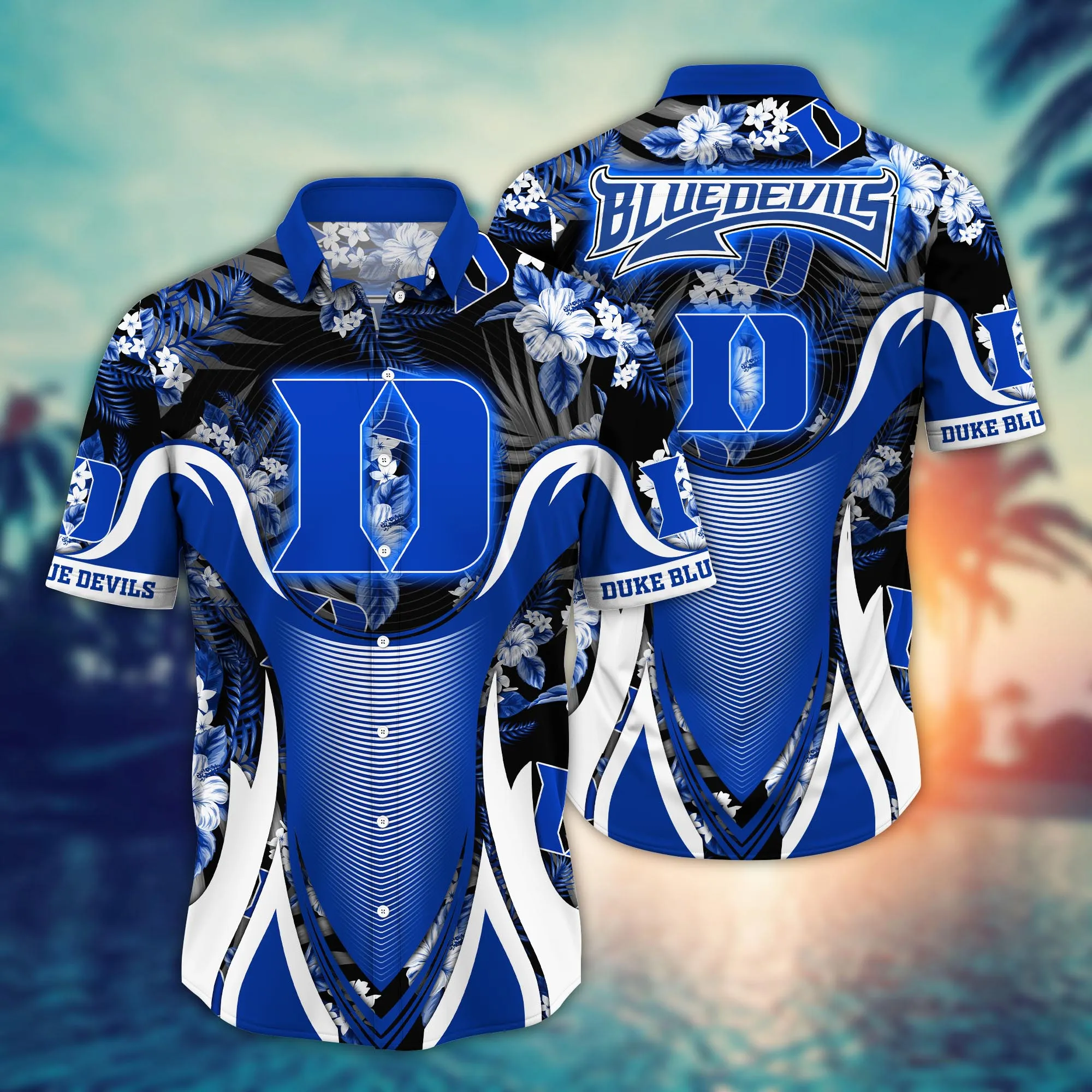 Duke Blue Devils NCCA Hawaiian Shirt Water Sports Aloha Shirt