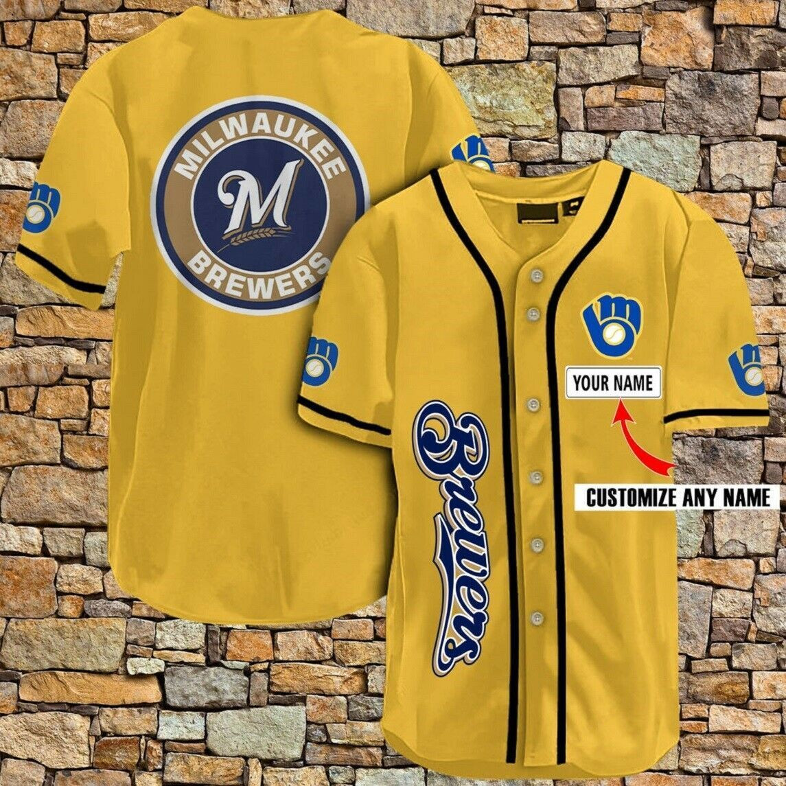 [Custom Name] Milwaukee Brewers All Over Print Baseball Jersey For Fans