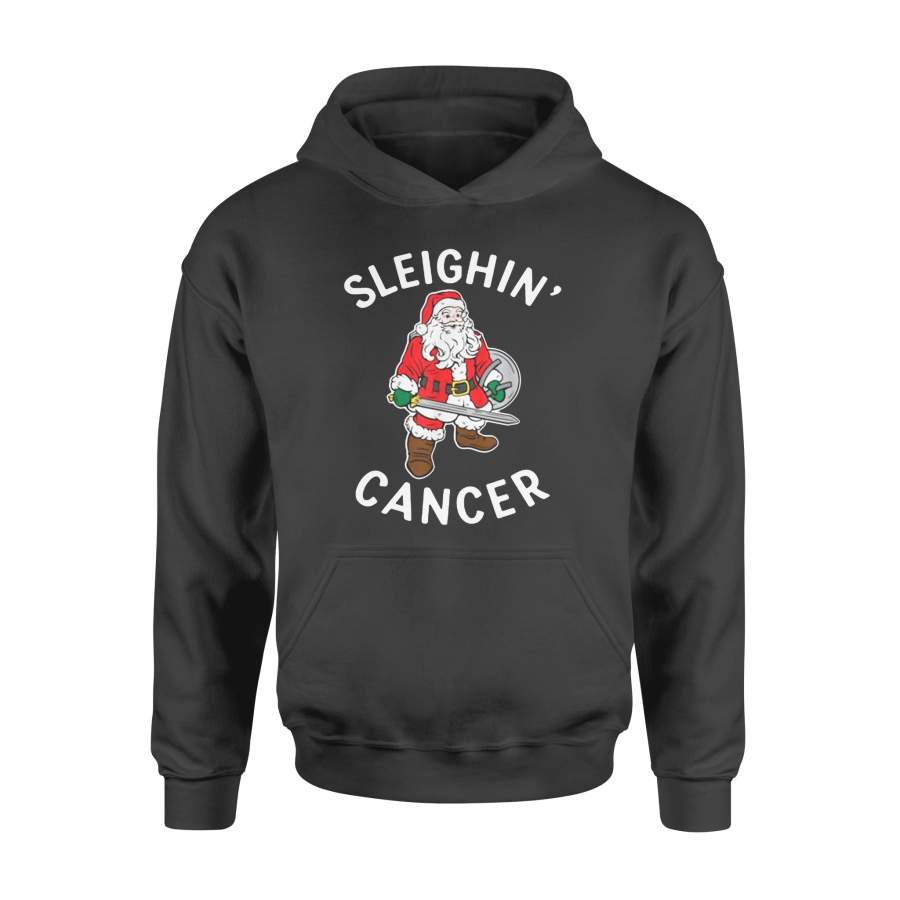 Sleighin’ Cancer Funny Santa Claus Xmas Sleighing Christmas – Standard Hoodie