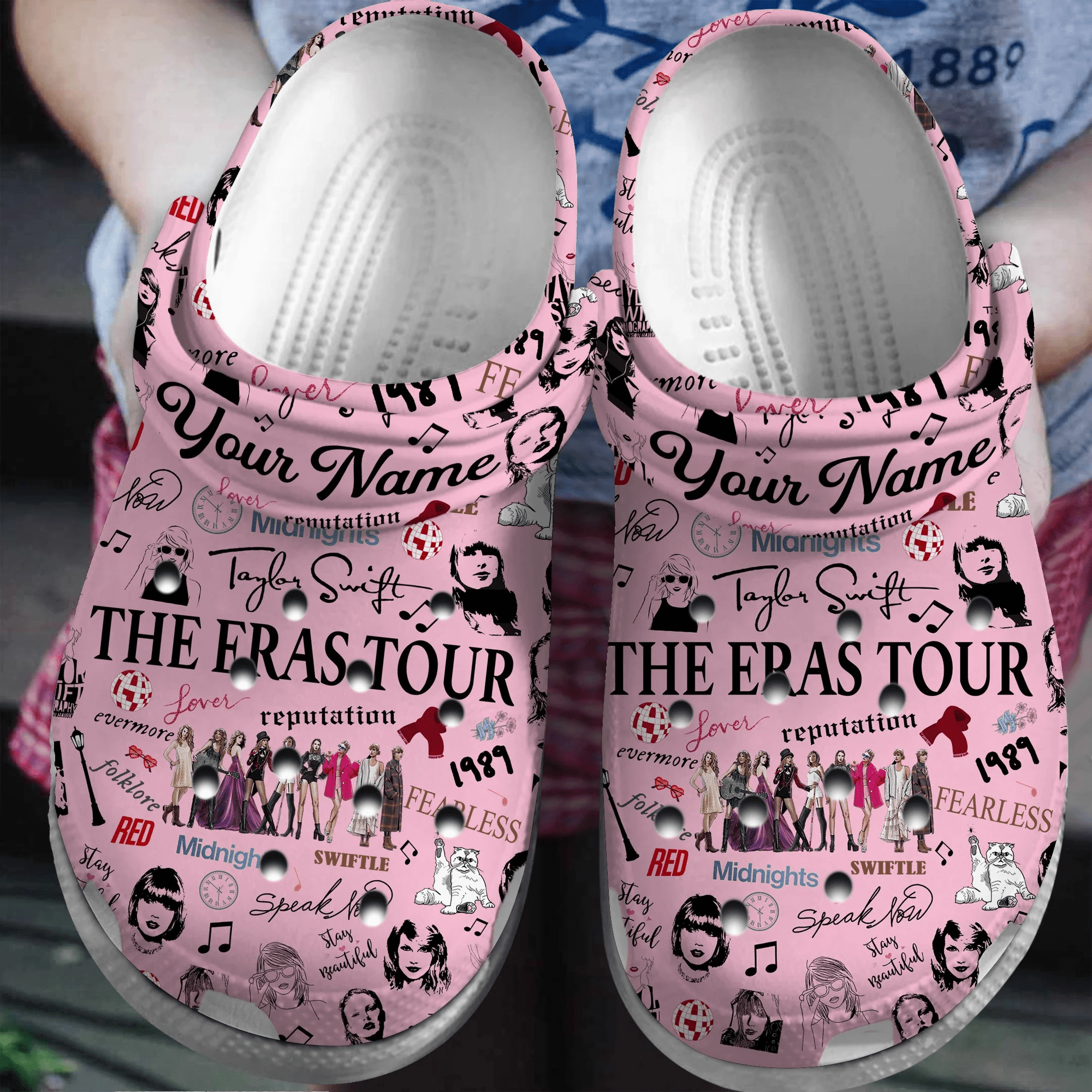 Taylor Swift The Eras Tour Pink Clogs Crocss Shoes Crocband Comfortable For Men Women W9O897Lj-191