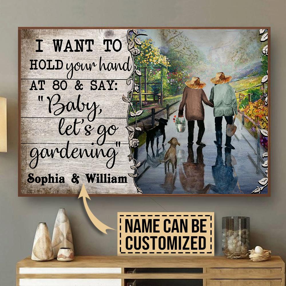 Aeticon Gifts Personalized Gardening Hold Your Hand Canvas Mom Dad Gift Home Decor