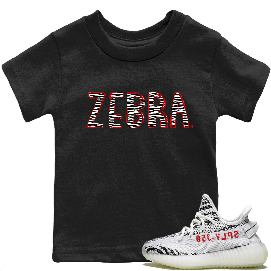 Zebra Letters T-Shirt – Yeezy Boost 350 V2 Zebra Baby & Youth