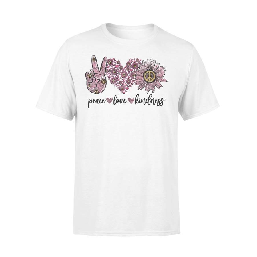 Pecae Love Kindness Flower Pink Heart Hand T-shirt