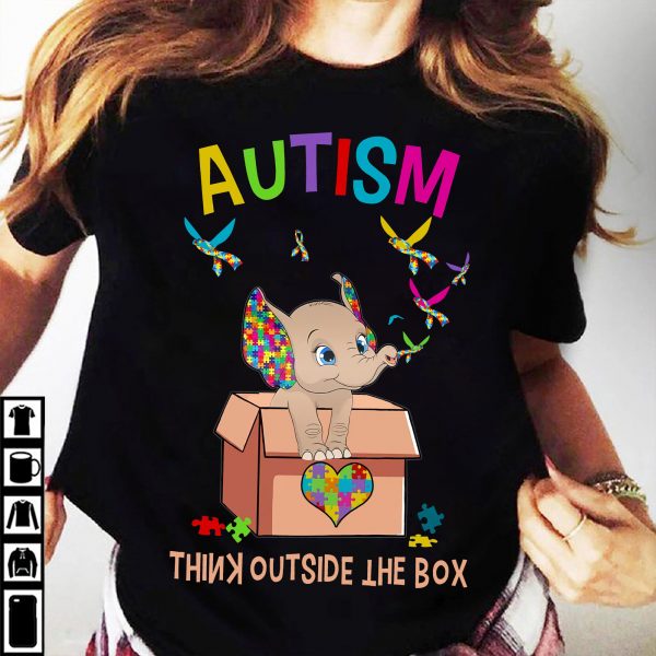 Elephant Autism Unisex T-Shirt For Men Women Kid Autism Awareness Shirts Clothing Gifts Family Ht