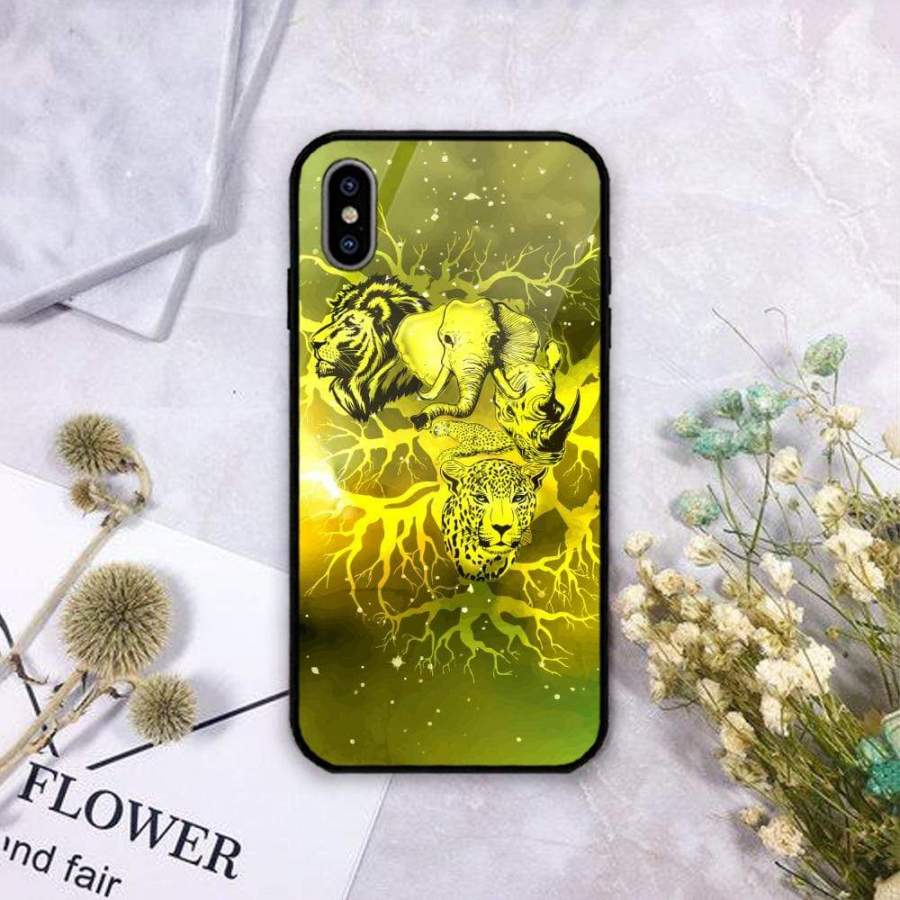 African Animal Glass Phone Case