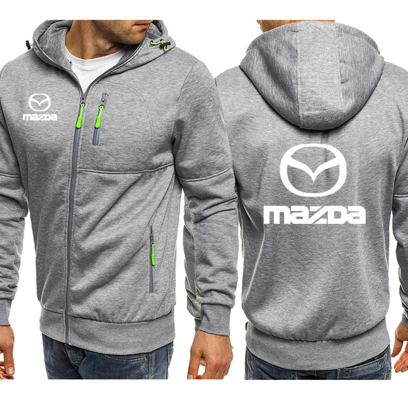 Spring Autumn Zipper Hoodies Mens jackets Mazda Logo Print Casual Coats Harajuku Outwear Sweatshirt High Quality Tops Sportswear alx