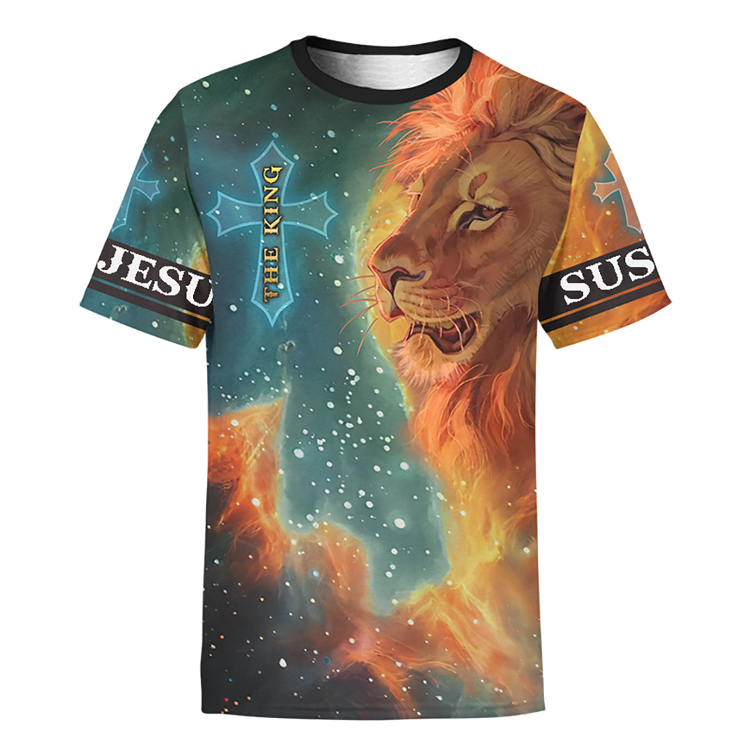 The King Jesus Lion Galaxy 3D All Over Printed Unisex Shirt