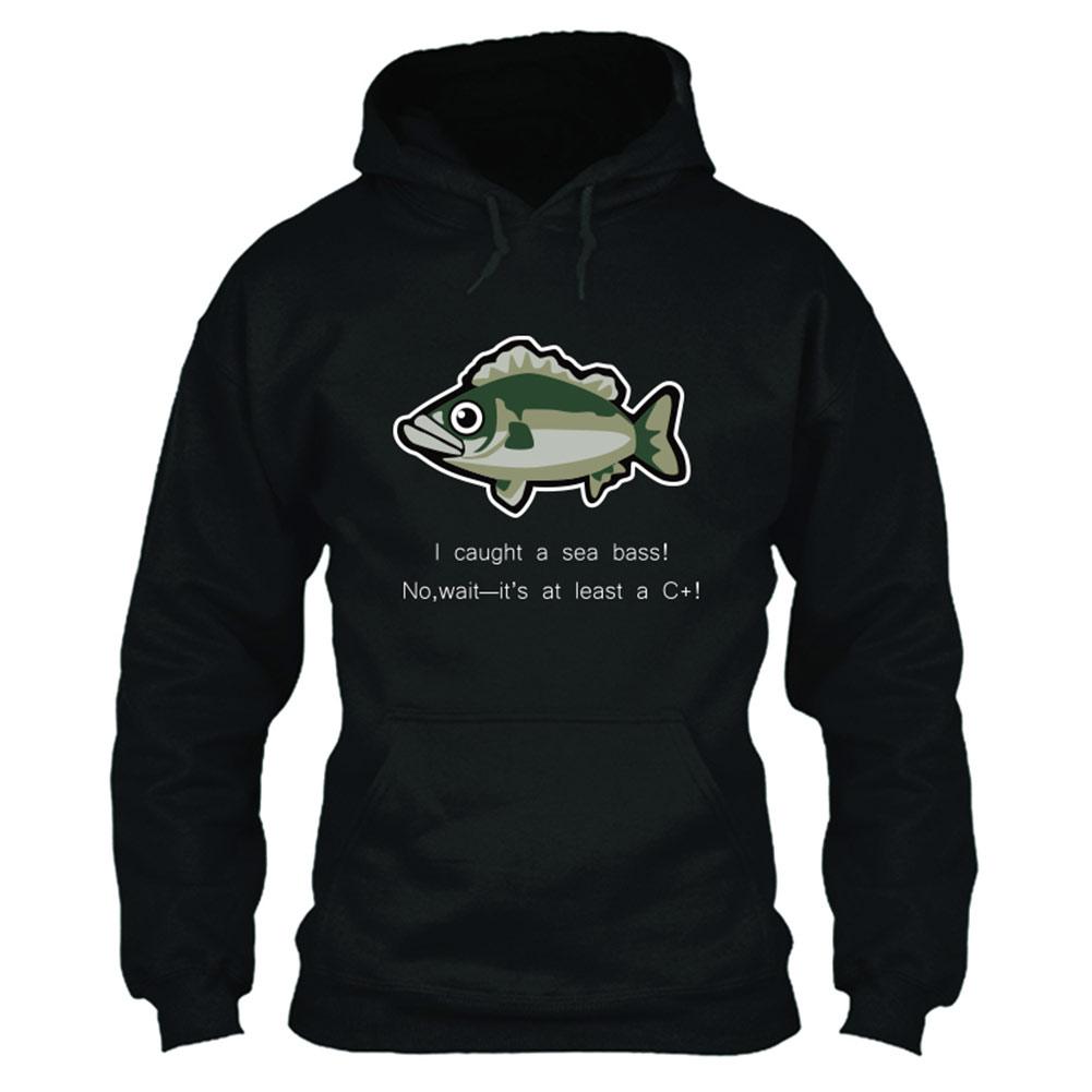 Unisex Animal Crossing Hoodies Sea Bass Printed Novelty Hooded Sweatshirts