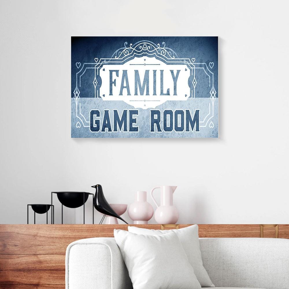 Canvas Prints Family Game Room Blue Wood Frame Gamer Canvas Wall Art Home Decoration