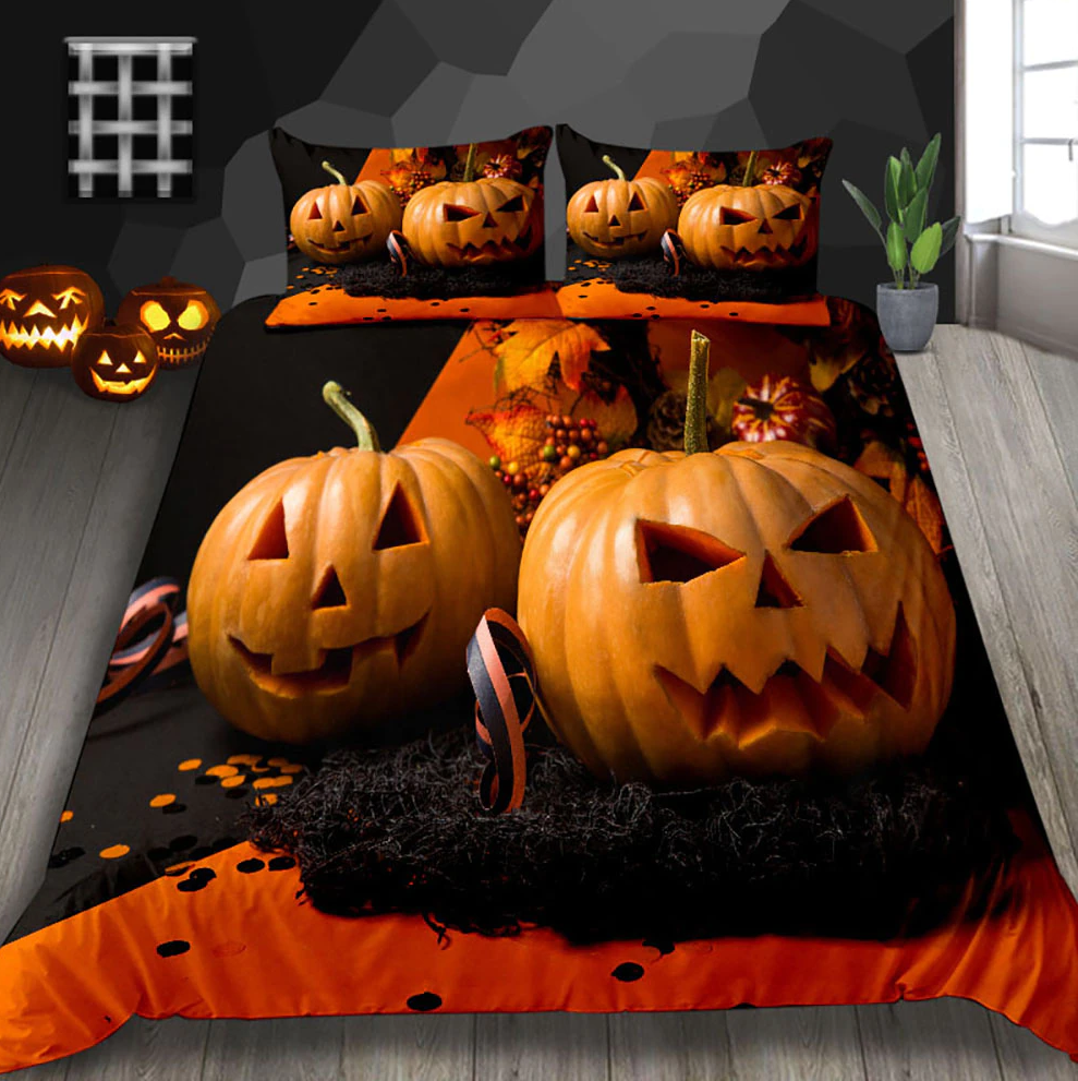 3D Pumpkins farmer Halloween Bedding Set